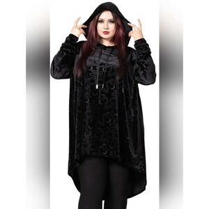 Killstar‎ wybern black velvet hoodie